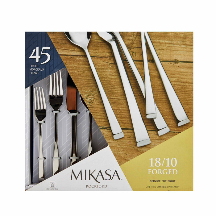 Mikasa Rockford 45Piece 18/10 Stainless Steel Flatware Set with